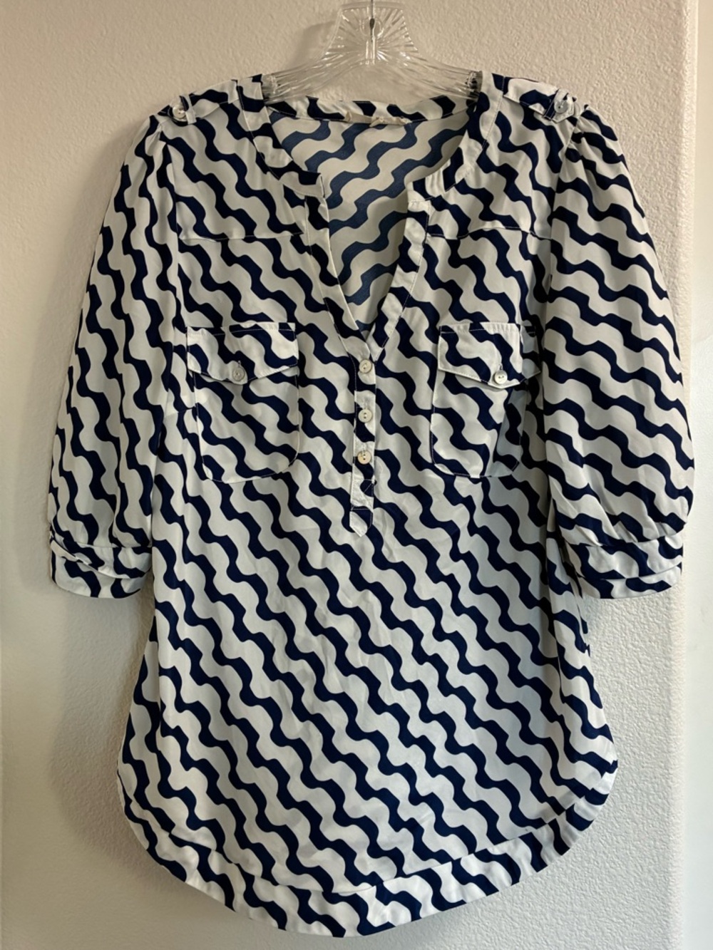 41 Hawthorn Wave Print Blouse | M